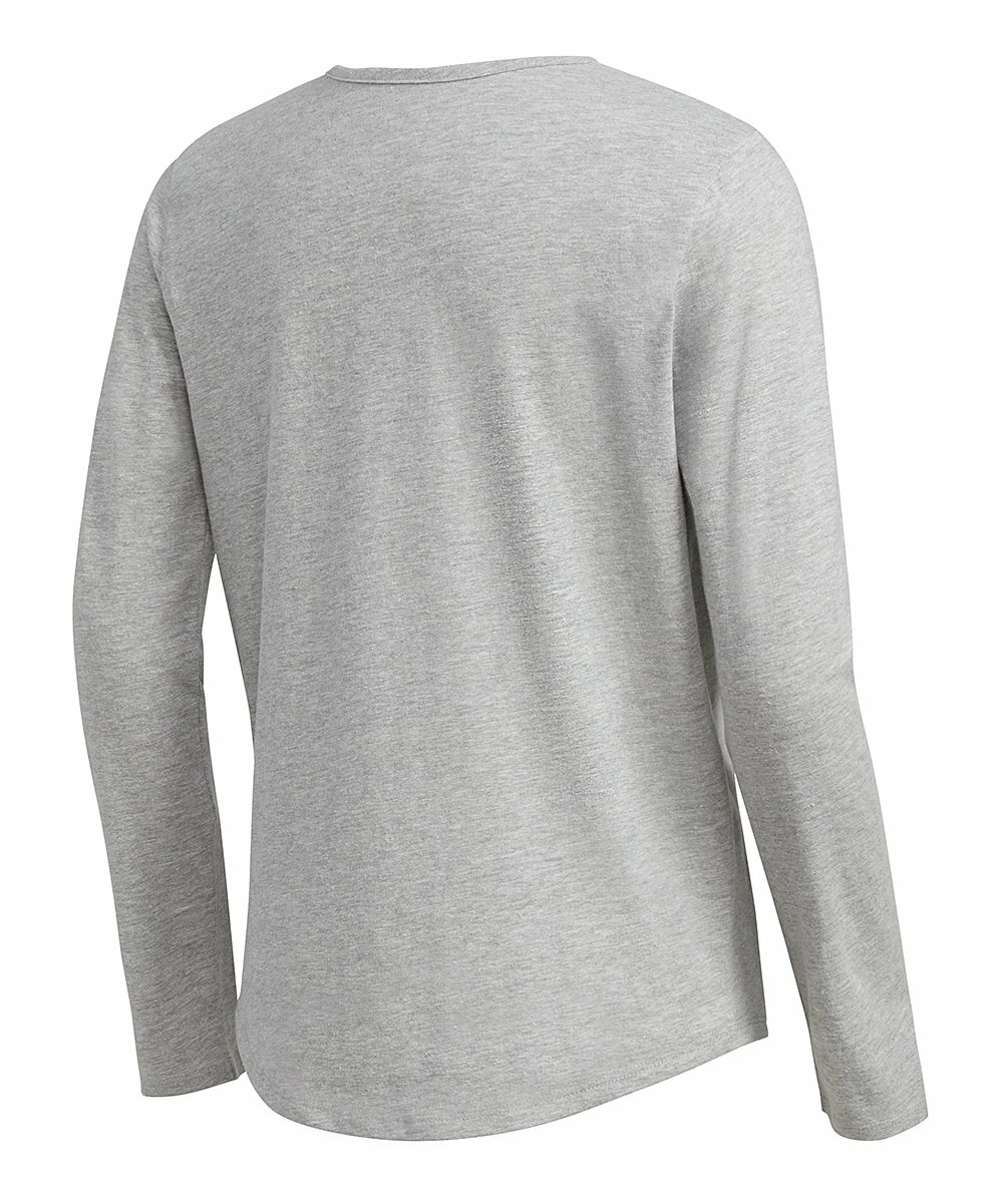 Deals 😀 Adidas Light Gray Heather Gradient Logo Long-Sleeve Tee - 👧 Girls For Kids ⌛ 2 Deals 😀 Adidas Light Gray Heather Gradient Logo Long-Sleeve Tee - 👧 Girls For Kids ⌛ - Image 2