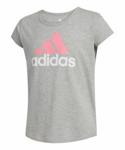 Best reviews of ๐ Adidas Light Gray Heather & Pink 'Adidas' Logo Tee - ๐ง Girls For Kids ๐