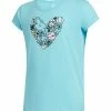 Cheap ✔️ Adidas Blue & Pink Floral-Fill Heart Tee - 👧 Girls For Kids 🥰