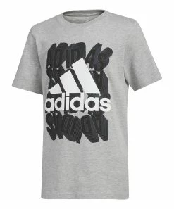 Cheapest 🎁 Adidas Light Heather Gray & Black Bounce Logo Tee - Boys For Kids 👍