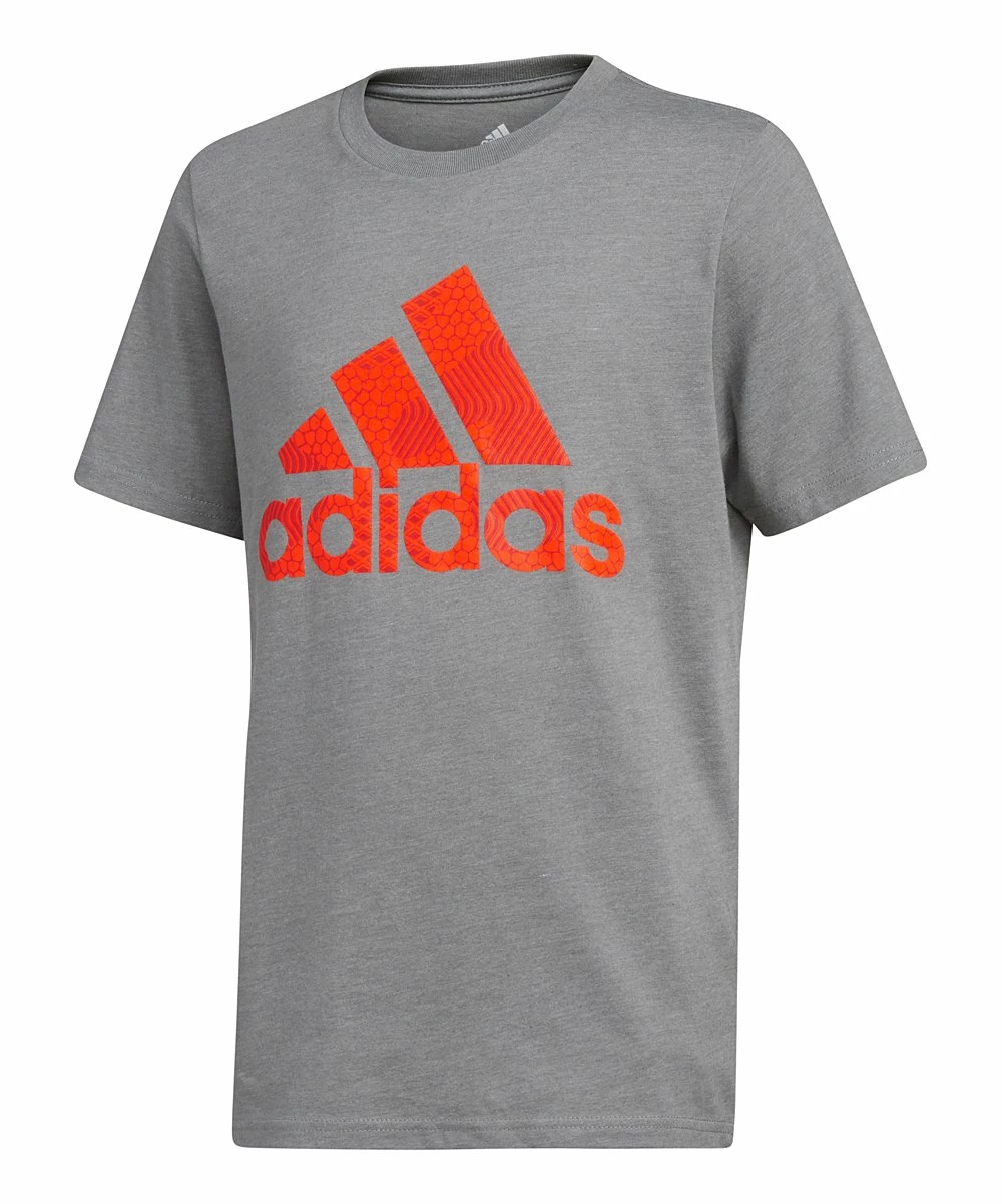 Flash Sale 🔥 Adidas Heather Gray & Orange Logo Tee - Boys For Kids 👍 1 Flash Sale 🔥 Adidas Heather Gray & Orange Logo Tee - Boys For Kids 👍