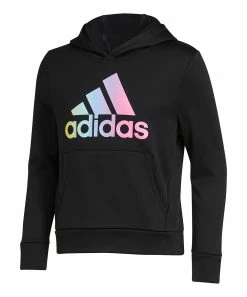 Hot Sale ๐ Adidas Black & Pink Ombrรฉ Logo Hoodie - ๐ง Girls For Kids โ๏ธ