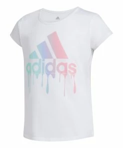 Best Pirce ๐ Adidas White Rainbow Drip Logo Tee - ๐ง Girls For Kids ๐