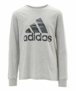 Wholesale ๐ Adidas Light Gray Heather & Gray Camo-Logo 'Adidas' Sweatshirt - Boys For Kids ๐