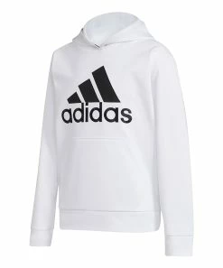 Wholesale 😉 Adidas White & Black Logo Hoodie - Boys For Kids 👏