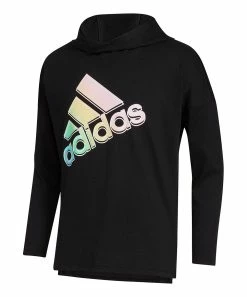 Best reviews of ⌛ Adidas Black & Pink Ombré Logo Hooded Long-Sleeve Tee - 👧 Girls For Kids 🛒