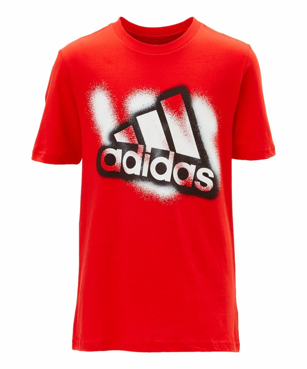 Promo ✔️ Adidas Vivid Red 'Adidas' Graffiti Logo Tee - Boys For Kids ⭐ 1 Promo ✔️ Adidas Vivid Red 'Adidas' Graffiti Logo Tee - Boys For Kids ⭐