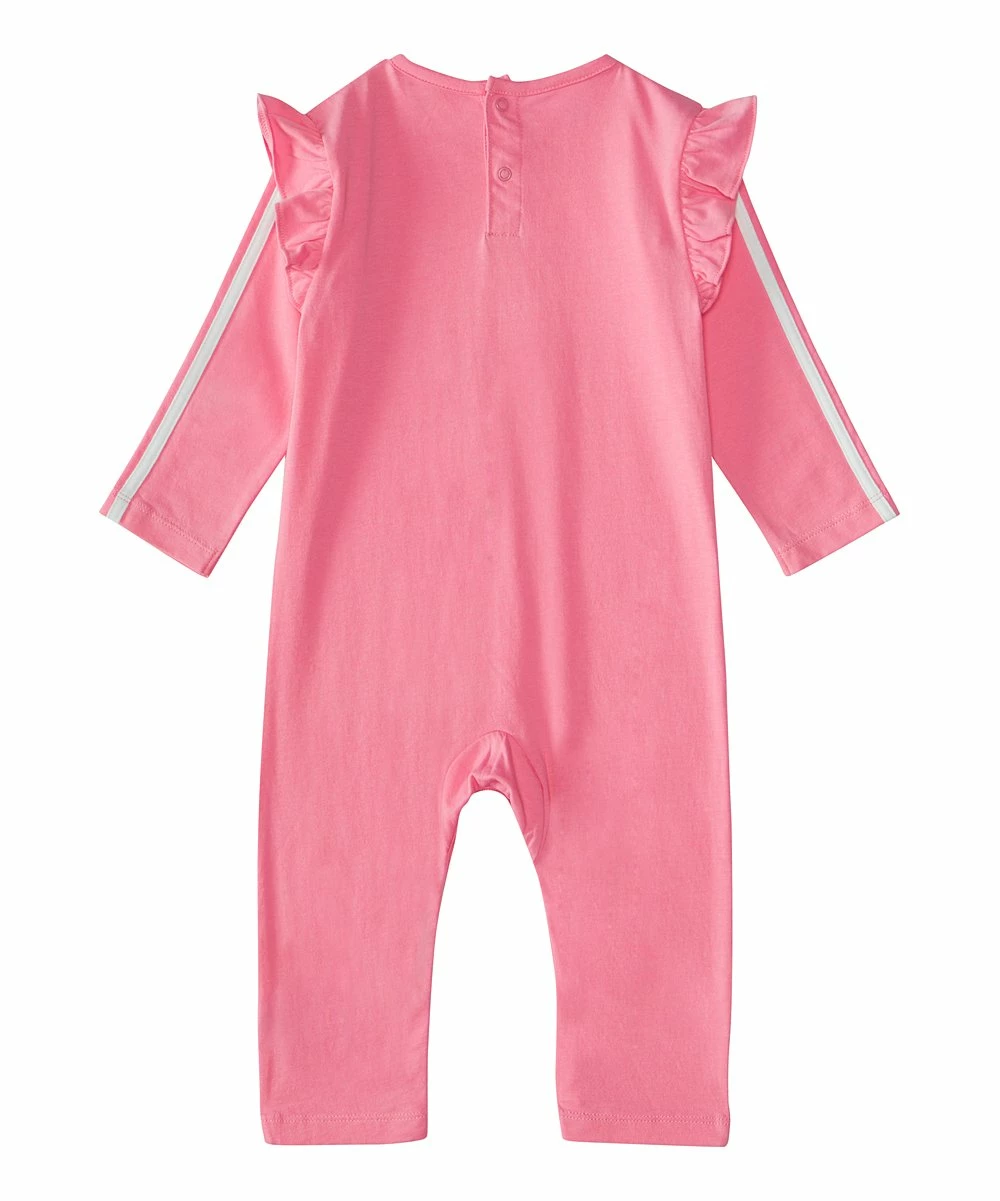 Hot Sale 😍 Adidas Pink & White Stripe Logo Flutter-Accent Playsuit - Infant For Baby & Maternity ⌛ 2 Hot Sale 😍 Adidas Pink & White Stripe Logo Flutter-Accent Playsuit - Infant For Baby & Maternity ⌛ - Image 2