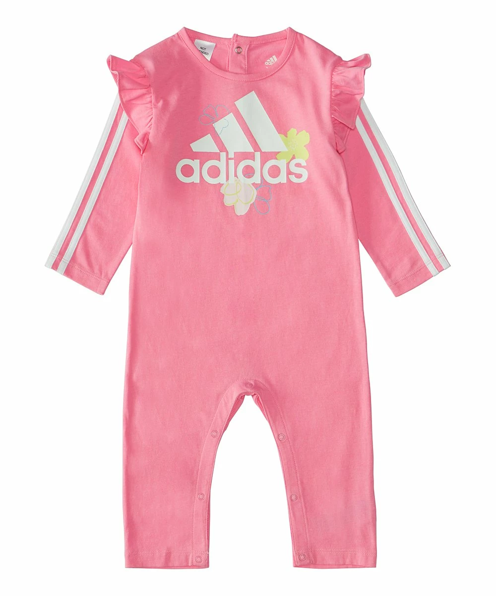 Hot Sale 😍 Adidas Pink & White Stripe Logo Flutter-Accent Playsuit - Infant For Baby & Maternity ⌛ 1 Hot Sale 😍 Adidas Pink & White Stripe Logo Flutter-Accent Playsuit - Infant For Baby & Maternity ⌛