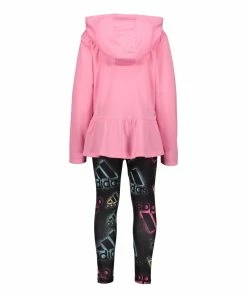 Cheapest ⌛ Adidas Bliss Pink 'Adidas' Hooded Tee & Black 'Adidas' Leggings - Toddler For Kids 🔔 -Adidas Shop zu107425833 alt 1 tm1661884949