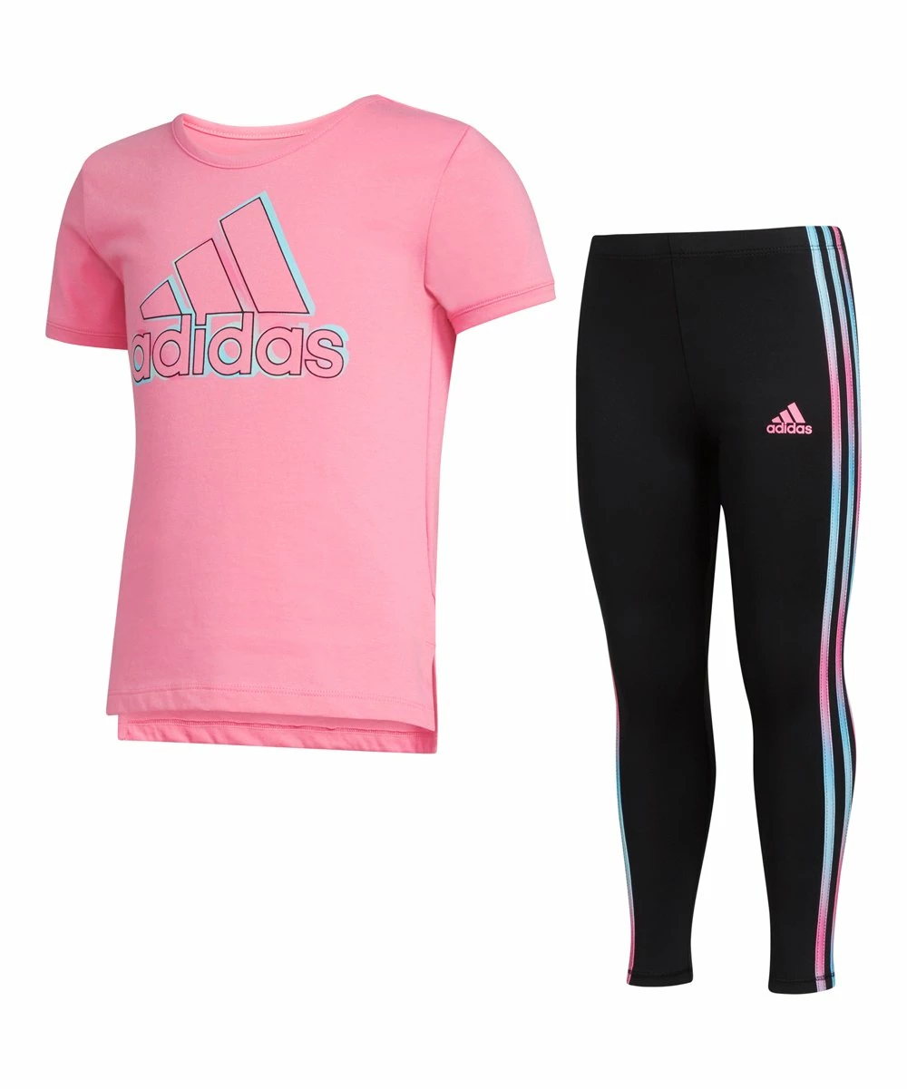 Brand new ๐ Adidas Bliss Pink Logo Crewneck Tee & Black Ombrรฉ Leggings - Toddler & ๐ง Girls For Kids โ๏ธ 1 Brand new ๐ Adidas Bliss Pink Logo Crewneck Tee & Black Ombrรฉ Leggings - Toddler & ๐ง Girls For Kids โ๏ธ