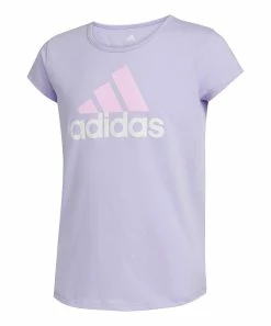 New ๐ Adidas Violet & Pink Logo Tee - ๐ง Girls For Kids ๐