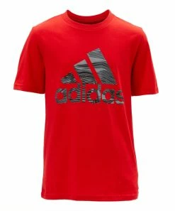 Budget ⭐ Adidas Dark Red & Gray Camo-Logo 'Adidas' Tee - Boys For Kids ❤️