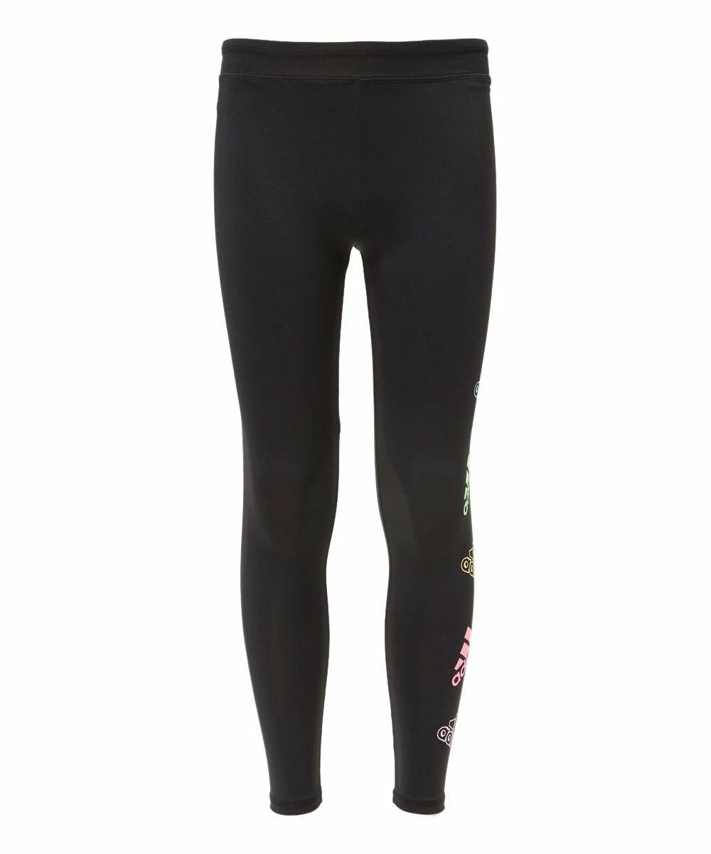 Promo ๐งจ Adidas Black & Yellow 'Adidas' Leggings - ๐ง Girls For Kids ๐
