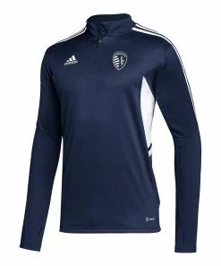New ๐ Adidas Navy Sporting Kansas City QuarterZip AeroReady Training Top - Men ๐ฏ