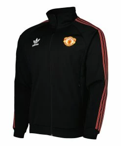 Best Pirce 🔥 Adidas Originals Manchester United Retro Raglan Zip-Up Funnel Jacket - Men 🔔