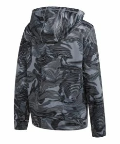 Alternative view of Top 10 👏 Adidas Black & Charcoal Swirl Logo Hoodie - Boys For Kids ✔️