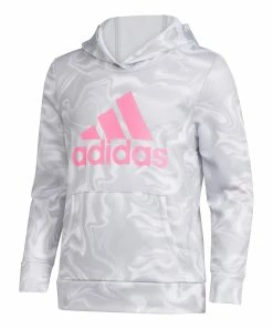Wholesale π― Adidas Gray & White Swirl Logo Hoodie - π§ Girls For Kids β¨