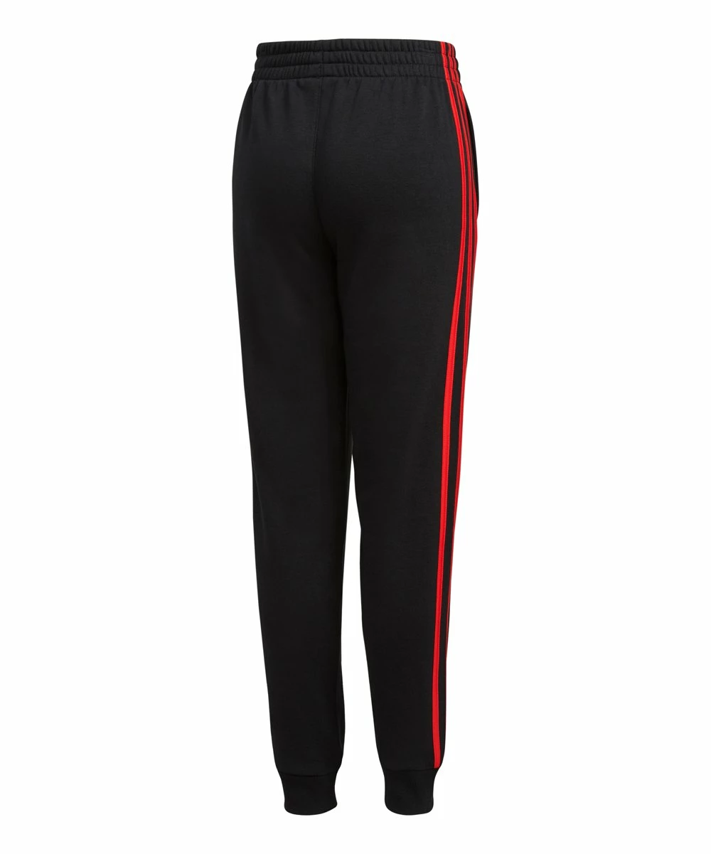Buy ๐งจ Adidas Black & Red Signature Stripe Fleece Joggers - Boys For Kids ๐ - Image 2