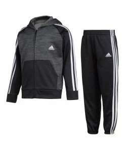 Wholesale ๐ Adidas Black & Gray Fleece Zip-Up Hoodie & Black Joggers - Toddler & Boys For Kids ๐งจ