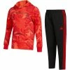 Outlet 🎉 Adidas Red & Orange Abstract Hoodie & Black Track Pants - Boys For Kids ⌛