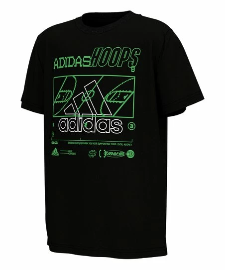 Deals 🛒 Adidas Black & Green 'Adidas Hoops' Crewneck Tee - Boys For Kids ✔️ 1 Deals 🛒 Adidas Black & Green 'Adidas Hoops' Crewneck Tee - Boys For Kids ✔️