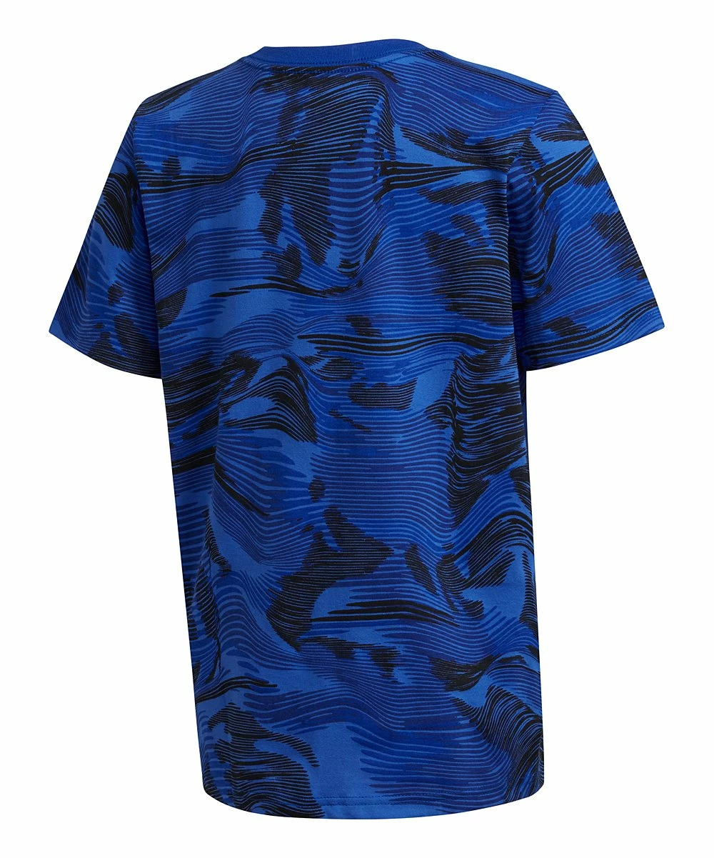 Top 10 🎉 Adidas Blue & White Abstract Logo Crewneck Tee - Boys For Kids ⌛ 2 Top 10 🎉 Adidas Blue & White Abstract Logo Crewneck Tee - Boys For Kids ⌛ - Image 2