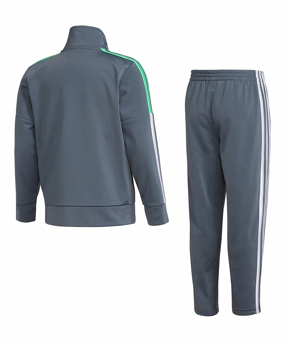 New 🔥 Adidas Gray Logo Track Jacket & White Stripe Track Pants - Toddler For Kids 😉 - Image 2