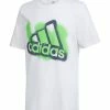 New 🔔 Adidas White & Green Logo Crewneck Tee - Boys For Kids ⌛