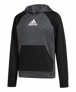 Budget ❤️ Adidas Black & Charcoal Gray Logo Hoodie - Boys For Kids 😀