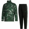 New 🎉 Adidas Dark Green Camo Logo Jacket & Black Stripe Track Pants - Toddler For Kids ✨