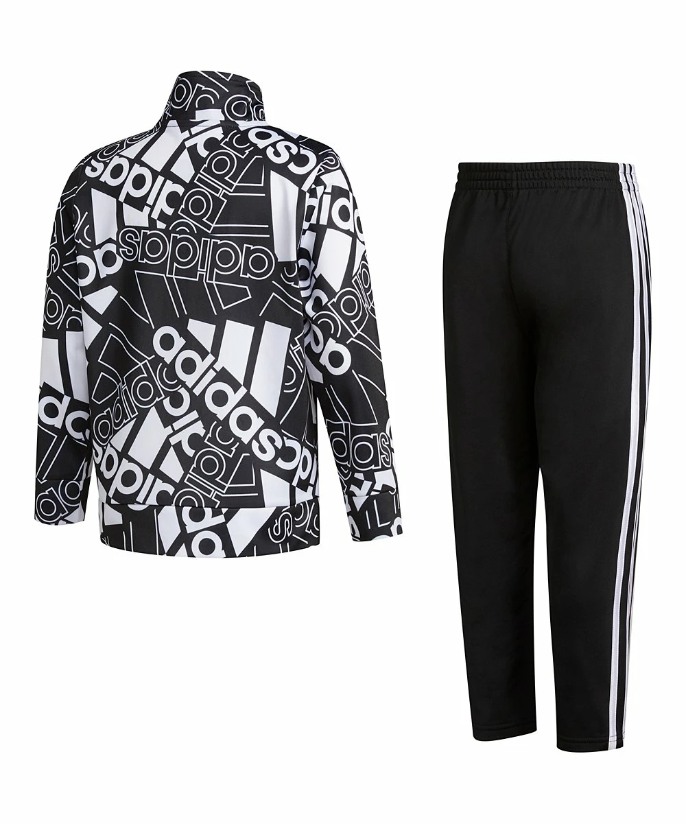 Wholesale 💯 Adidas Bright White Logo Track Jacket & Black Stripe Track Pants - Boys For Kids 🎁 2 Wholesale 💯 Adidas Bright White Logo Track Jacket & Black Stripe Track Pants - Boys For Kids 🎁 - Image 2