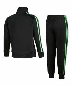Flash Sale 🔔 Adidas Black Logo Track Jacket & Green Stripe Track Pants - Toddler For Kids 🤩 -Adidas Shop zu109085551 alt 1 tm1664286920