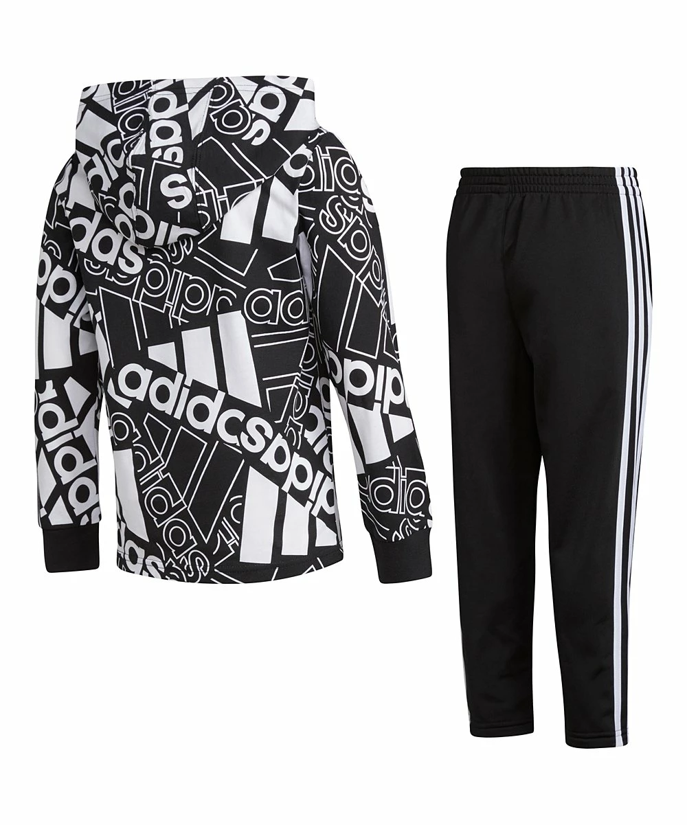 Wholesale 👍 Adidas White Logo Hoodie & Black Stripe Joggers - Toddler For Kids ❤️ 2 Wholesale 👍 Adidas White Logo Hoodie & Black Stripe Joggers - Toddler For Kids ❤️ - Image 2