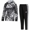 Wholesale 👍 Adidas White Logo Hoodie & Black Stripe Joggers - Toddler For Kids ❤️
