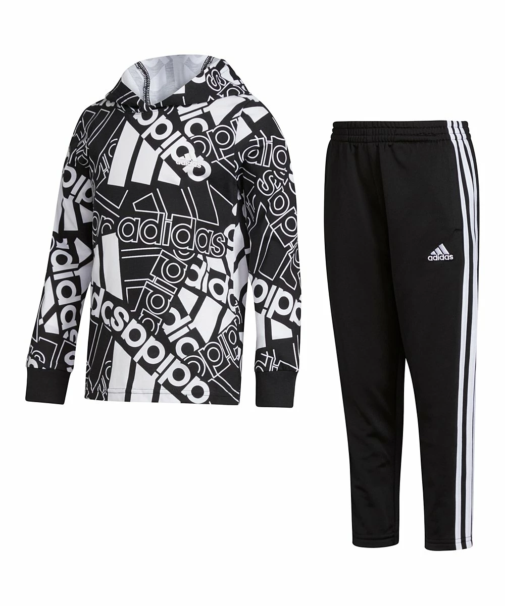 Wholesale 👍 Adidas White Logo Hoodie & Black Stripe Joggers - Toddler For Kids ❤️ 1 Wholesale 👍 Adidas White Logo Hoodie & Black Stripe Joggers - Toddler For Kids ❤️