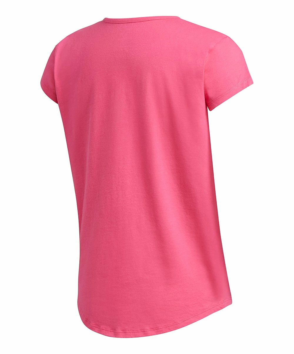 Buy ๐ Adidas Dark Pink & White Logo Tee - ๐ง Girls For Kids ๐ฅ - Image 2