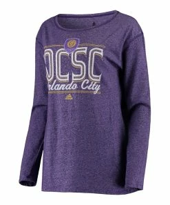 Wholesale 😉 Adidas Orlando City SC Boatneck Long-Sleeve Tee - 👩 Women 🥰