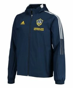 Buy 👏 Adidas Los Angeles Galaxy All-Weather Full-Zip Hooded Windbreaker - Men 🔥