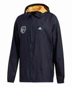 Cheap 👏 Adidas Sporting Kansas City Primeblue Full-Zip Hooded Windbreaker - Men 😉